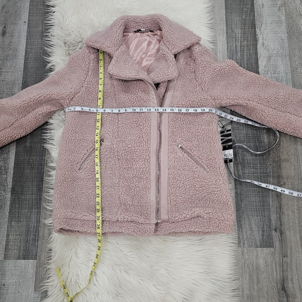 Hyfve  pink cloud sherpa  teddy moto coat jacket - Picture 6 of 9
